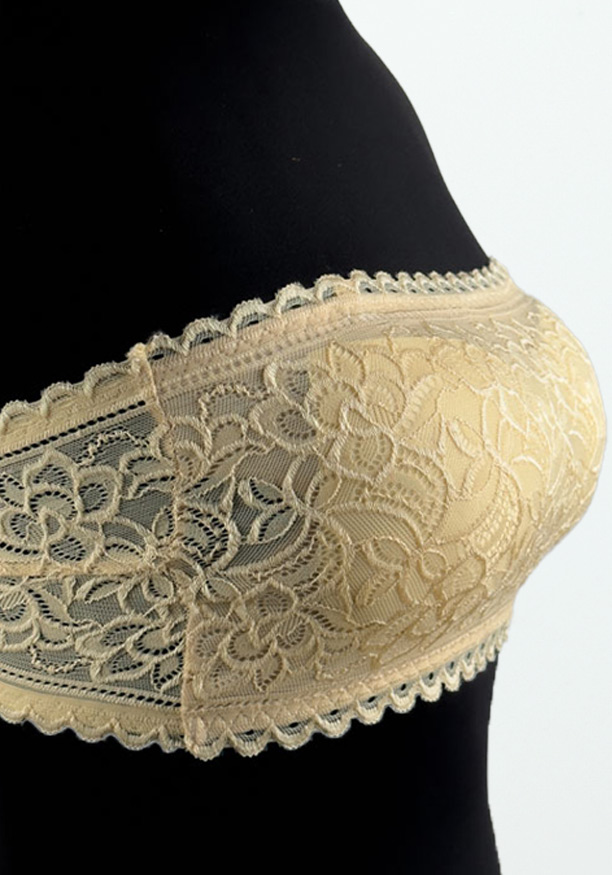 CREAM LACE TUBE BRA